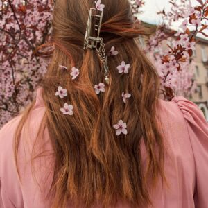 The Blossom Chain Claw Silver & Pink Cherry Blooms