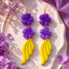 Citrus Lilac Dream Purple Flower Earrings