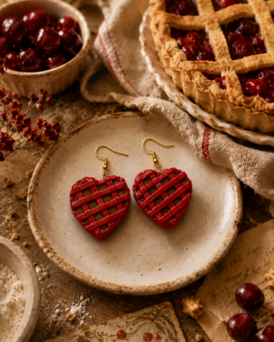 Crimson Red Earrings