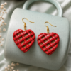 Crimson Red Pie Earrings