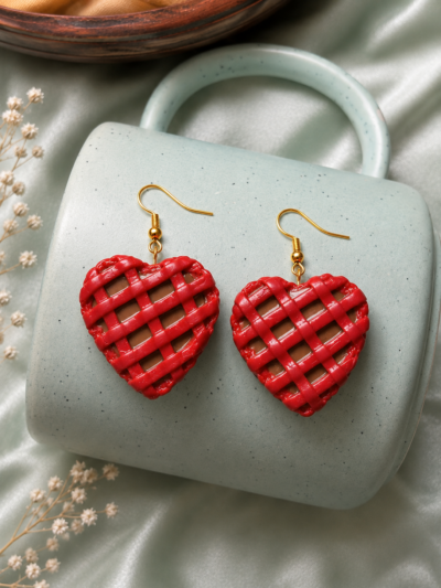 Crimson Red Pie Earrings