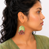 Green Dome Shaped Earrings
