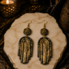 Midnight Gold Arch Black Golden Earrings