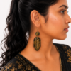 Midnight Gold Arch Earrings Black & Golden Earrings