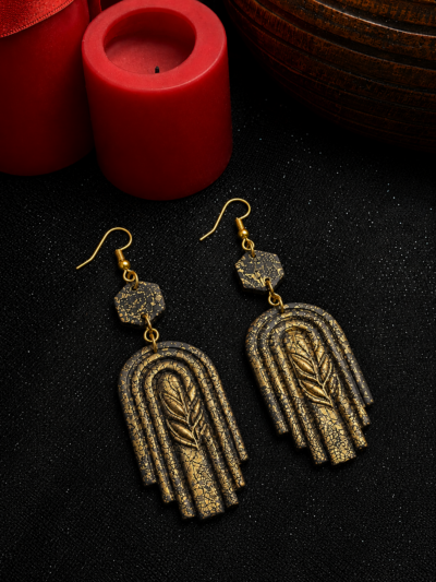 Midnyt Gold Arch Earrings Midnight Gold Arch Earrings