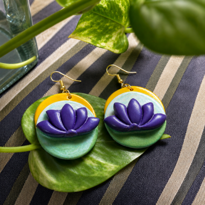Moonlight Lotus Pond Earrings
