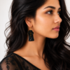 Noir Black Rose Drops Black Noir Rose Drop Earrings