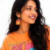 Orange Marmalade Cone Earrings