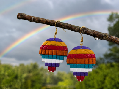 Colourful Rainbow Drop Earrings