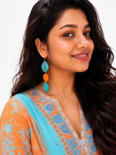 Blue & Orange Earrings