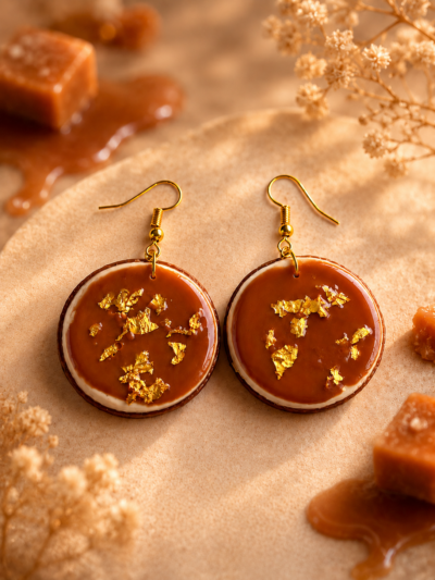 Caramel Moon Toffee Circular earrings